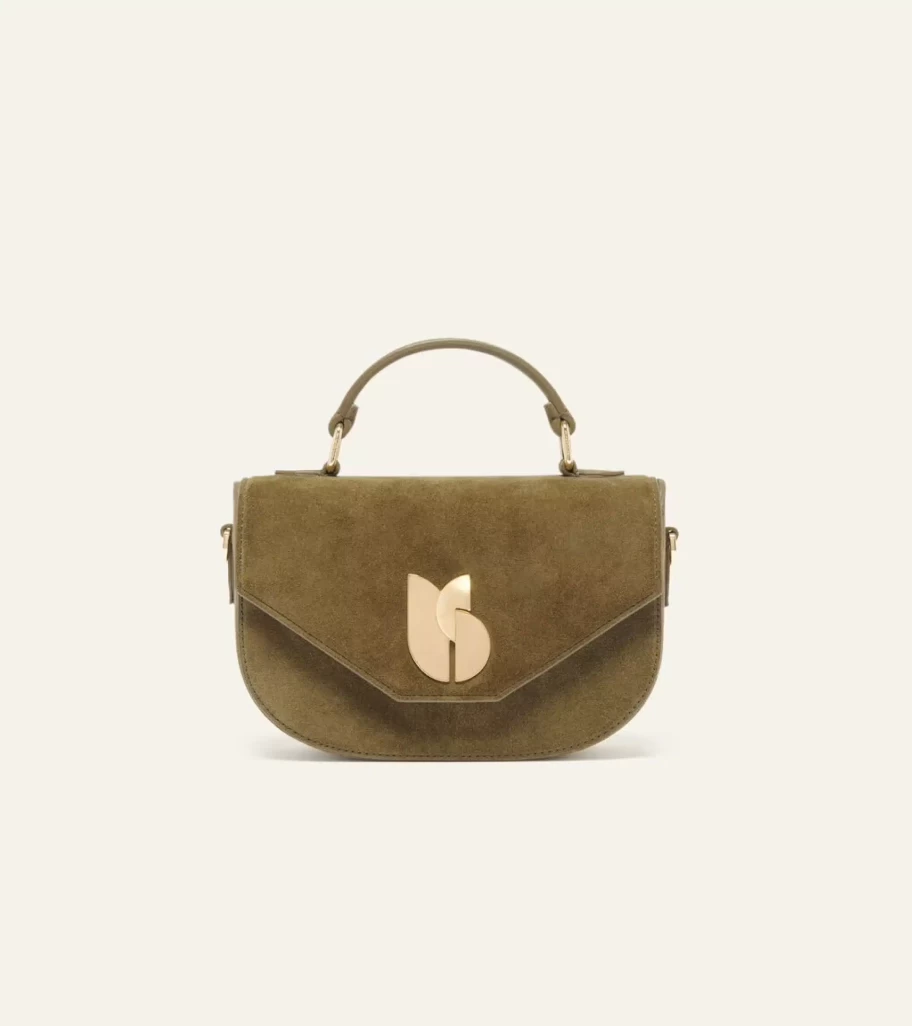 BA&SH Green Suede Sign Bag - Stylish Handbag for Women