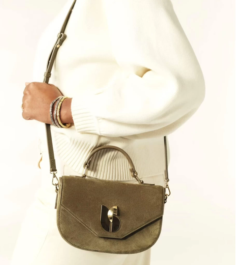 BA&SH Green Suede Sign Bag - Stylish Handbag for Women