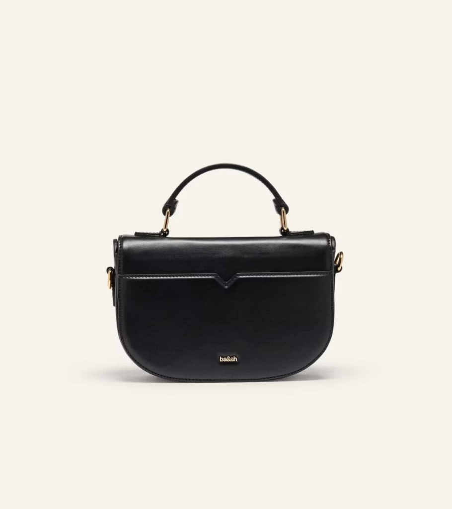BA&SH Black Signature Leather Handbag - Luxury Designer Bag for Women