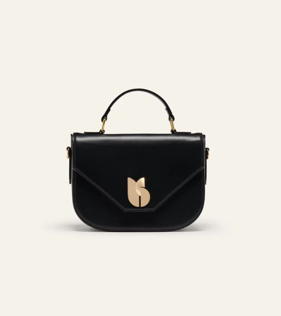 BA&SH Medium Sign Leather Handbag in Black - Luxurious Designer Bag for Women