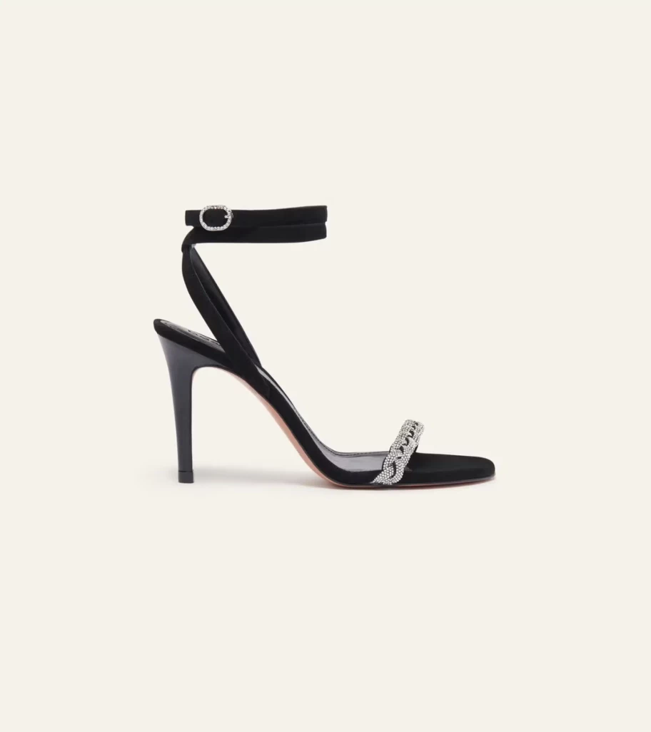 BA&SH Cayla Noir Ankle-Strap Sandals - Women's Elegant Strappy Heels by Atelier Talia Sol