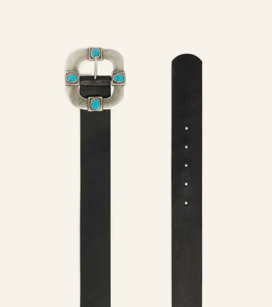 BA&SH Belen Black Leather Belt for Women - Stylish Adjustable Waist Strap