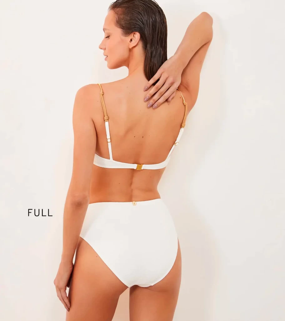 VIX SWIMWEAR Bela Hot Pant Bottom - White Firenze Beach Shorts for Women