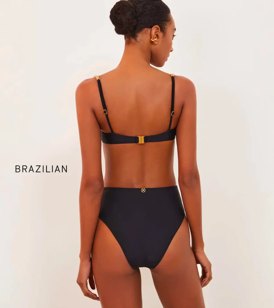 VIX SWIMWEAR Bela Hot Pant Bottom - Black Women's High-Waisted Swim Shorts