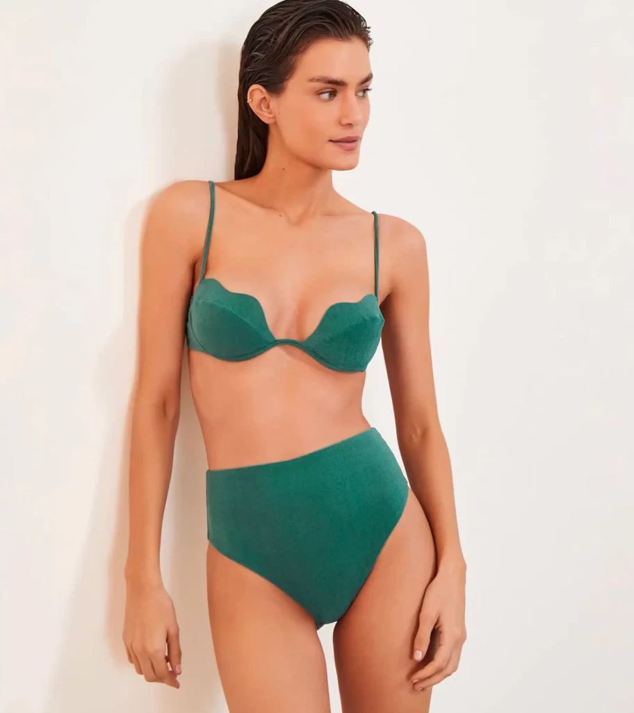 VIX SWIMWEAR Bela Hot Pant Bottom - Jasper Color High Waist Bikini Bottoms