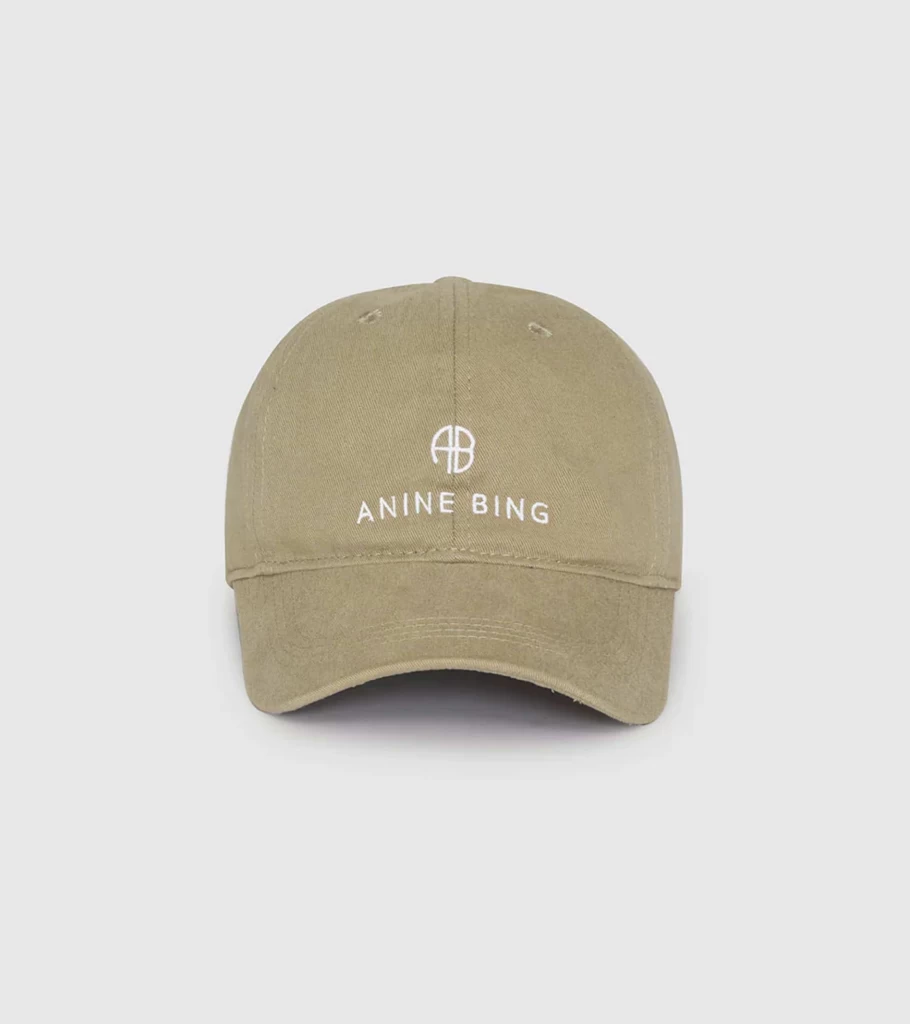 ANINE BING Jeremy Baseball Cap - Olive Green Cotton Adjustable Unisex Dad Hat