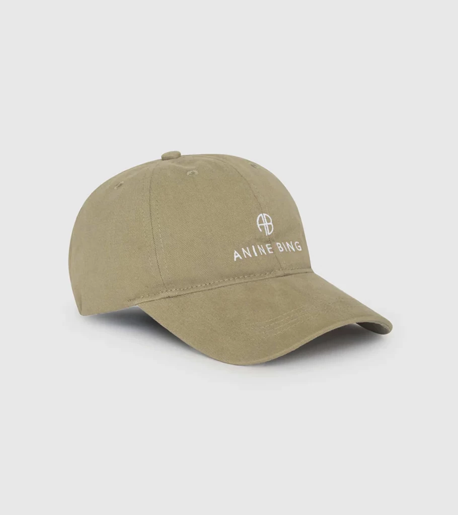 ANINE BING Jeremy Baseball Cap - Olive Green Cotton Adjustable Unisex Dad Hat
