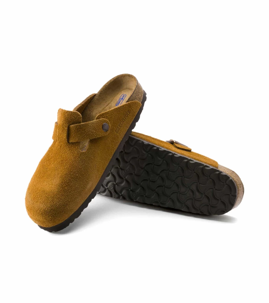BIRKENSTOCK Boston Soft Footbed Clogs - Mink Suede Unisex Comfort Sandals