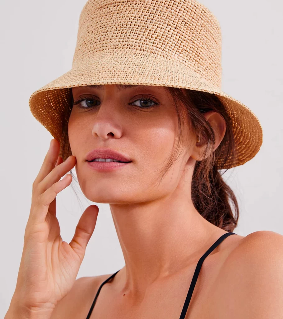 VIX SWIMWEAR Natural Cotton Bucket Hat for Women - Stylish Summer Beach Accessory
