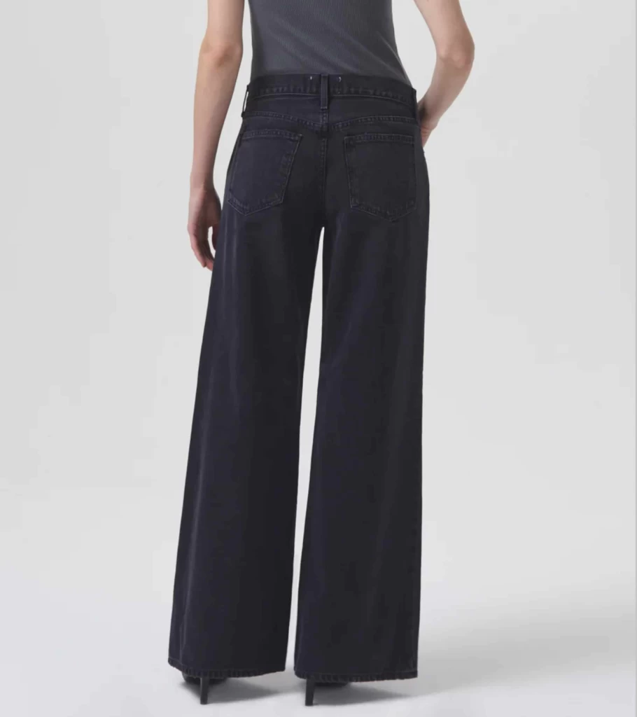 AGOLDE Clara Low Rise Baggy Flare Jeans in Mascara Wash - Women's Denim Pants