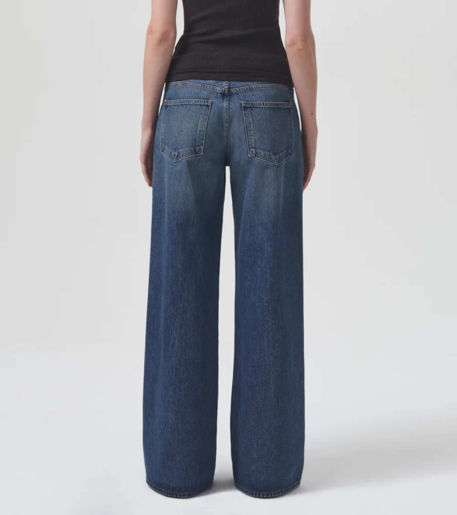 AGOLDE Clara Low Rise Baggy Flare Jeans in Noise Wash - Vintage Inspired Denim Pants