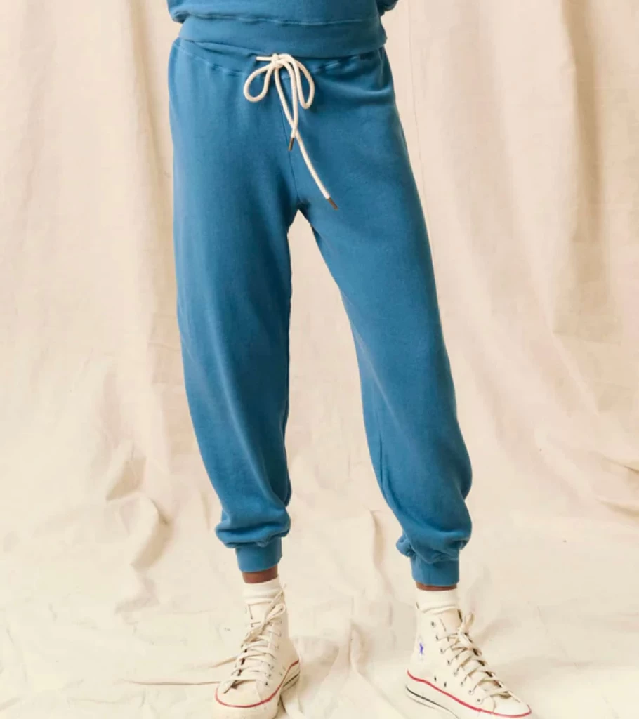 THE GREAT Cropped Sweatpants for Women - Glacier Blue High-Waisted Lounge Pants by Atelier Talia Sol | Comfortable Casual Joggers