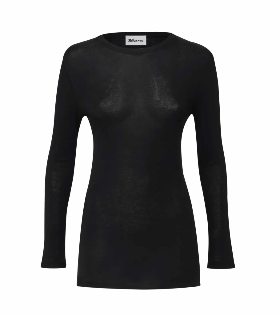 ELIANA Long Sleeve Black Tunic Dress - Elegant Women's Top by Atelier Talia Sol