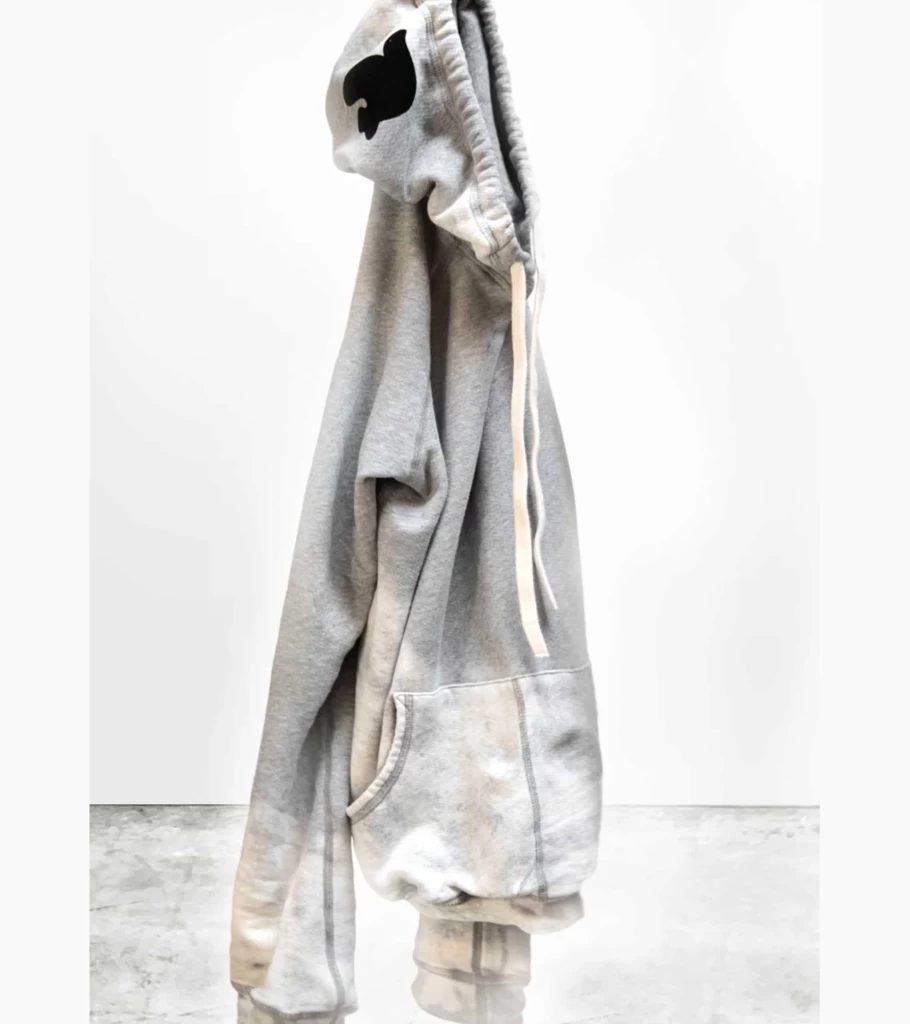 FREE CITY Bleachout Pullover Hoodie - Heather Grey Distressed Style Oversized Sweatshirt