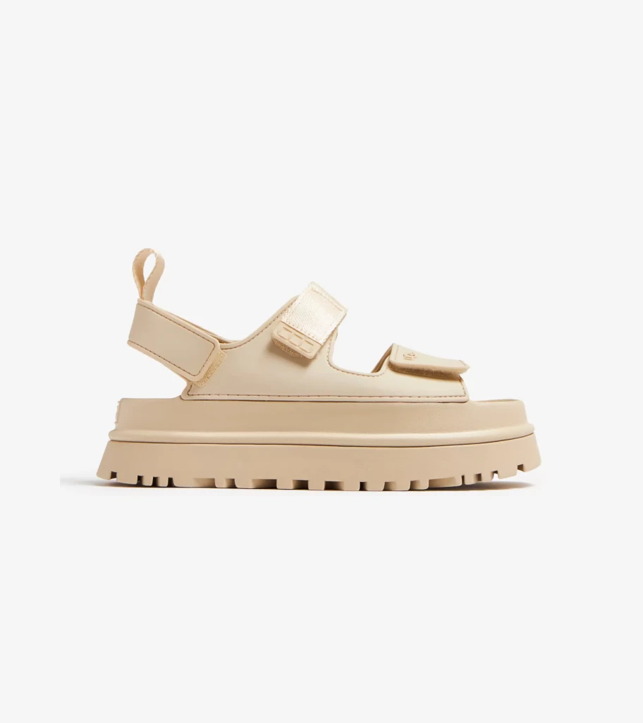 UGG Golden Glow Rubber Sandals for Women - Comfortable Beige Slide Sandals - Summer Casual Footwear