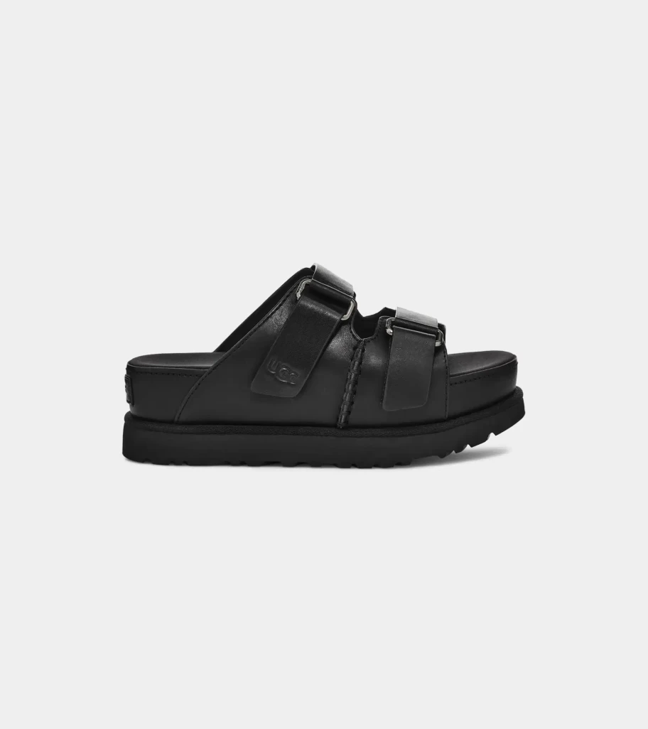 UGG Goldenstar High Slide Slippers for Men and Women - Comfortable Black Slide Sandals Indoor Outdoor