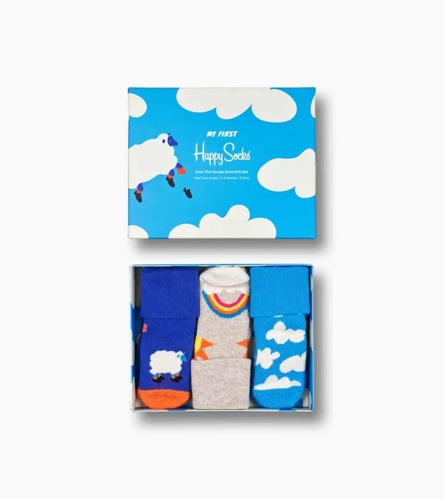 Happy Socks Kids Over The Clouds Terry Crew Socks Gift Set - Atelier Talia Sol by HAPPY SOCKS