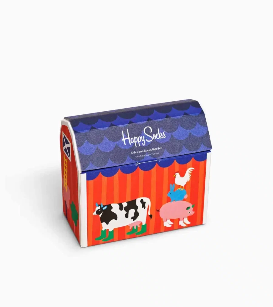 Happy Socks Kids Farm Animal Socks Gift Set - Colorful Cotton Crew Socks for Boys & Girls - Atelier Talia Sol by HAPPY SOCKS