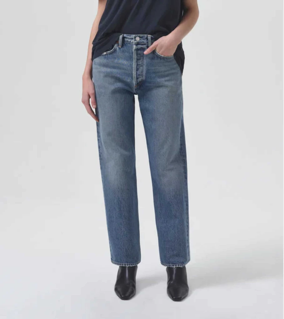 AGOLDE 90s Mid Rise Straight Leg Jeans - Vintage Hooked Denim - Atelier Talia Sol Collection