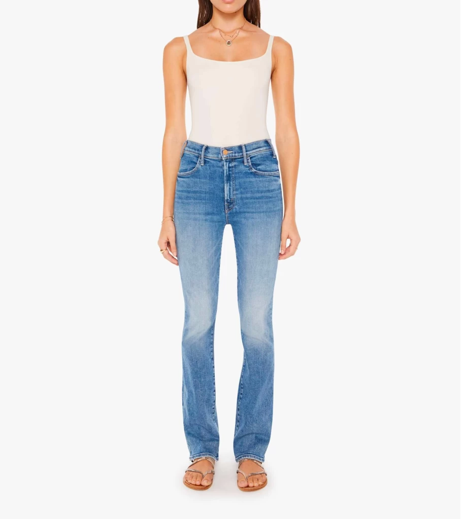 MOTHER DENIM The Hustler Sneak On The Road Women's Distressed High-Rise Skinny Jeans