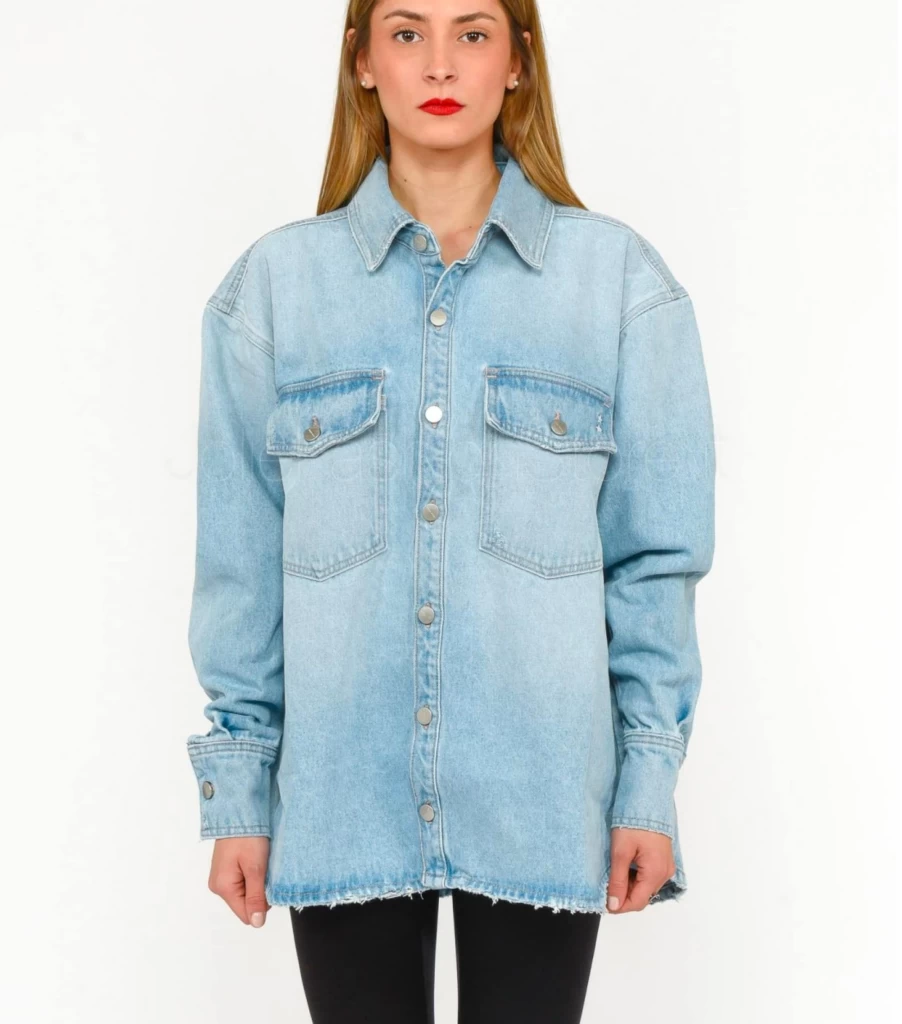 ICON DENIM Noa Jacket 8110 Denim Jacket by Atelier Talia Sol - Women's Vintage Blue Denim Coat