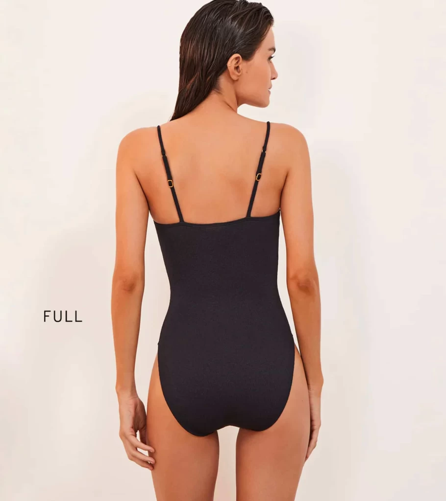 VIX SWIMWEAR Firenze Lou One Piece Swimsuit - Black Monokini - Women's High Cut Bathing Suit