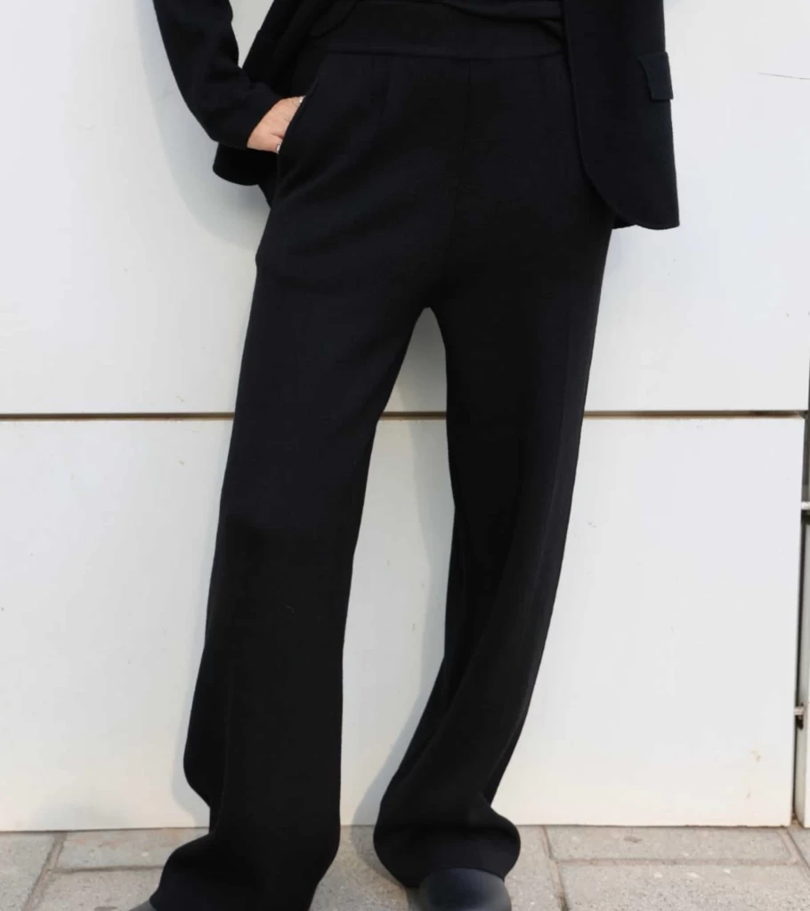 "Atelier Talia Sol Wide Leg Pants - Black - Italian Made Women's Trousers"