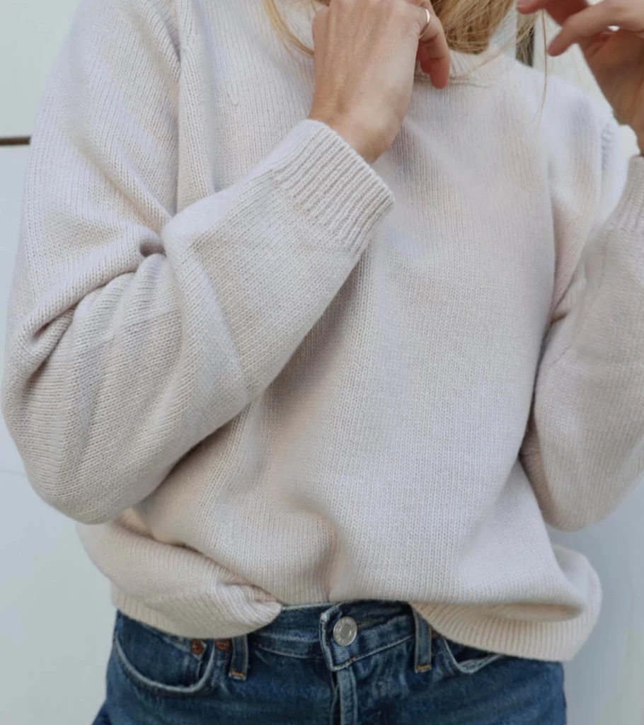 MADE IN ITALY Cashmere Blend Cream Sweater - Atelier Talia Sol Soft Knit Women's Pullover