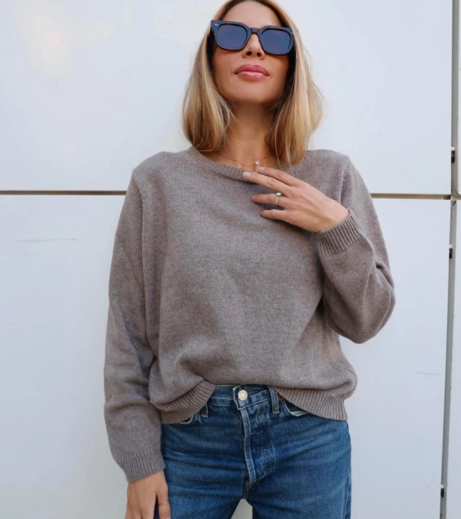 "Atelier Talia Sol Italian Cashmere Blend Jumper in Cappuccino – Premium Made in Italy Sweater"