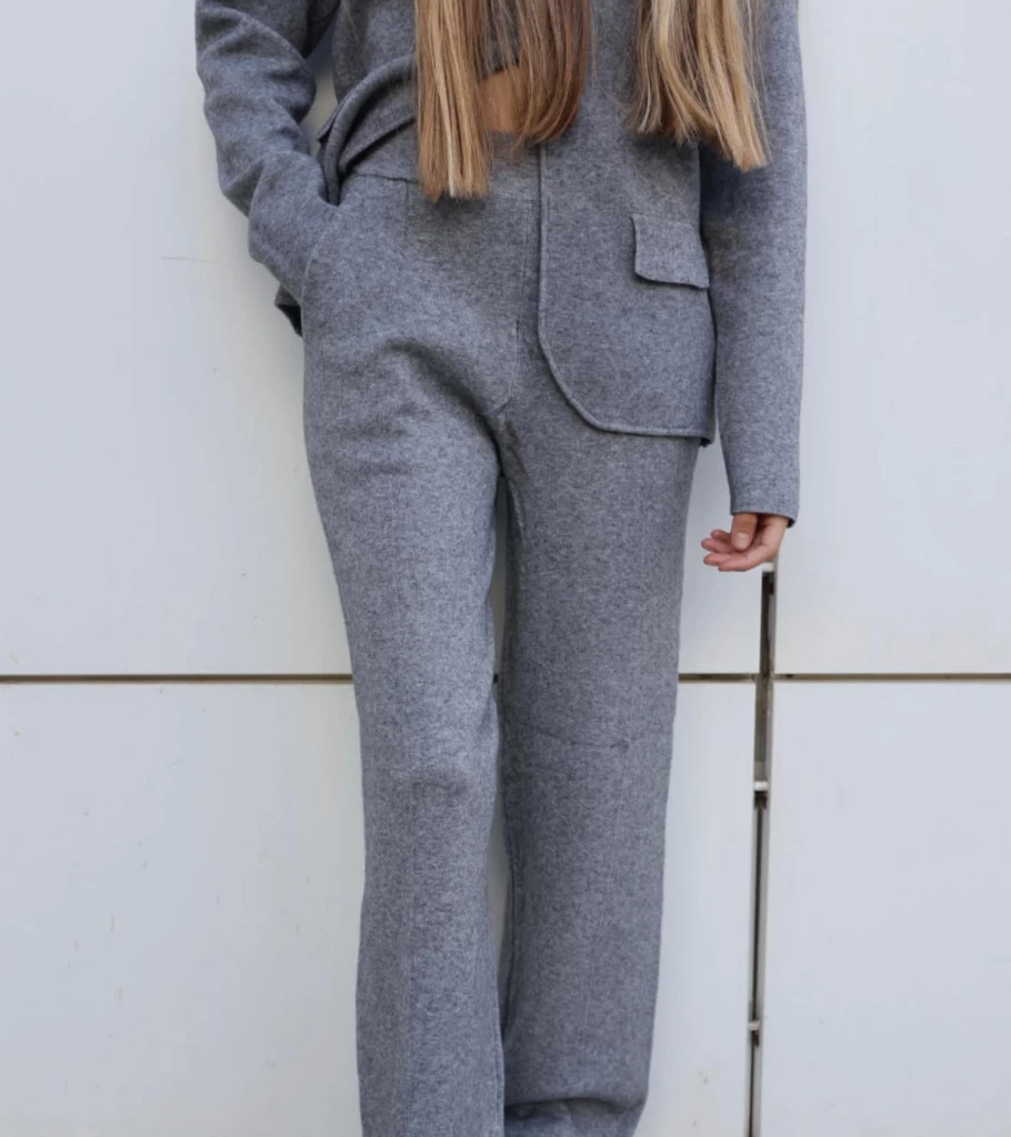 MADE IN ITALY Wide Leg Pants in Gray by Atelier Talia Sol - Premium Italian Trousers