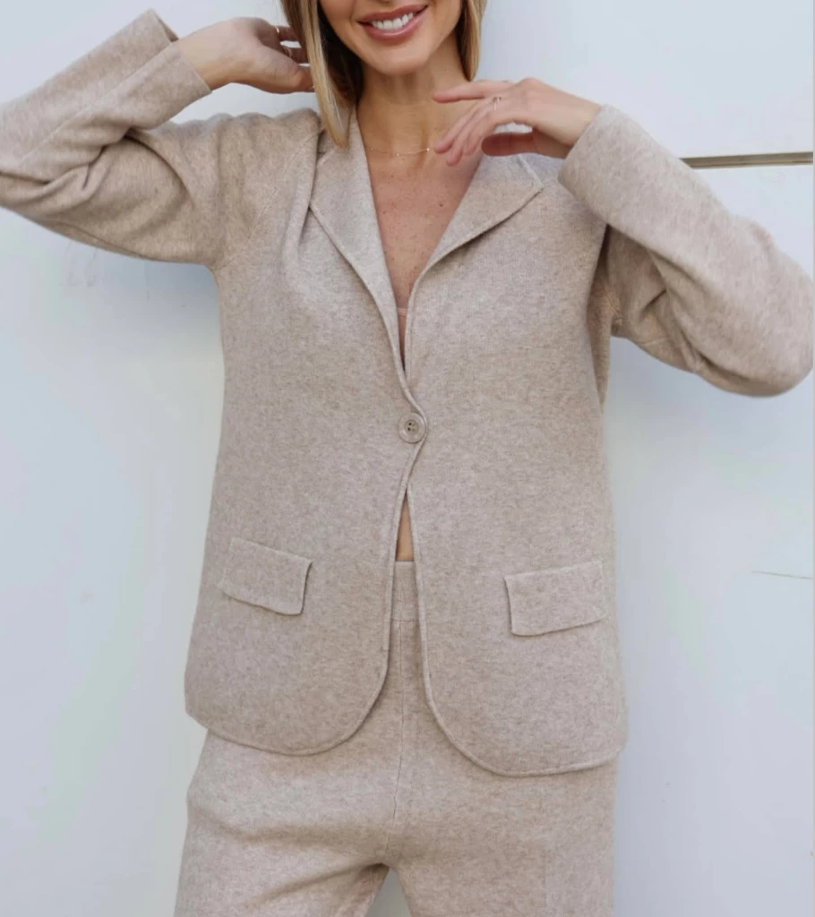 "Atelier Talia Sol Classic Beige Jacket - Premium Italian Made Outerwear"