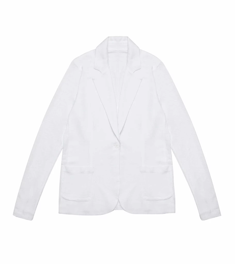 MAJESTIC FILATURES White Linen Blazer for Women - Elegant Atelier Talia Sol Design - Premium Tailored Jacket