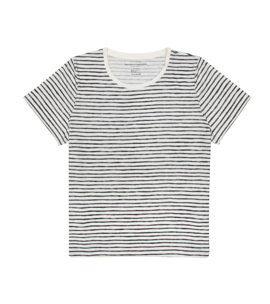 MAJESTIC FILATURES Black Striped T-Shirt - Atelier Talia Sol Cotton Tee