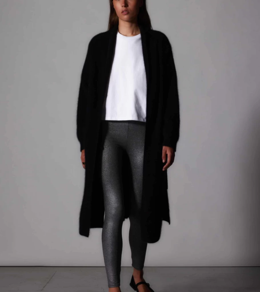 MAJESTIC FILATURES Women's Black Long Sleeve Cardigan Sweater - Atelier Talia Sol Premium Knitwear