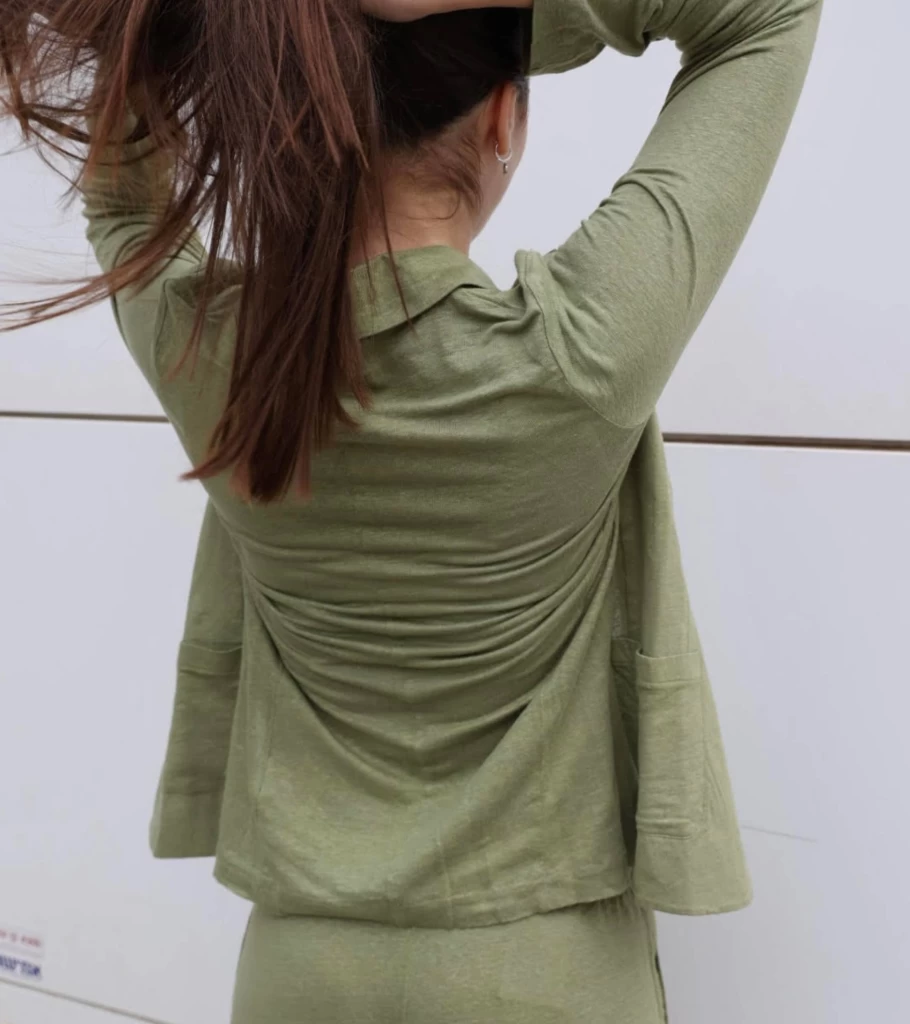 MAJESTIC FILATURES Linen Blazer for Women - Lightweight Cactus Green Summer Jacket - Atelier Talia Sol Tailored Blazer
