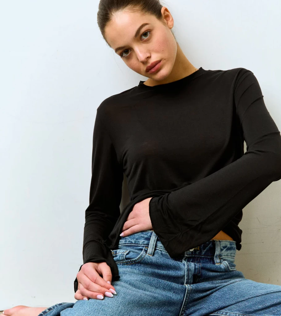 "Don't Tell Mama Timeless Black Neckline Sleeve Tee by Atelier Talia Sol - Classic Women's T-Shirt"