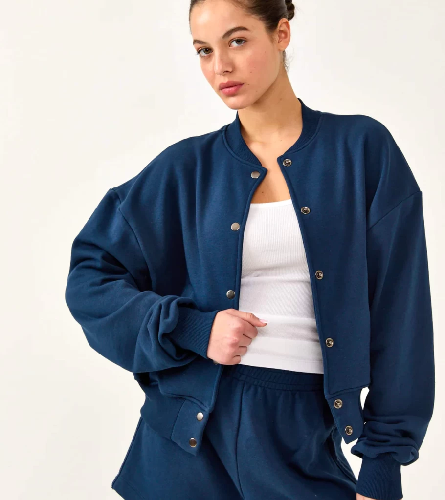 DON'T TELL MAMA Navy Lightweight Bomber Jacket for Men & Women