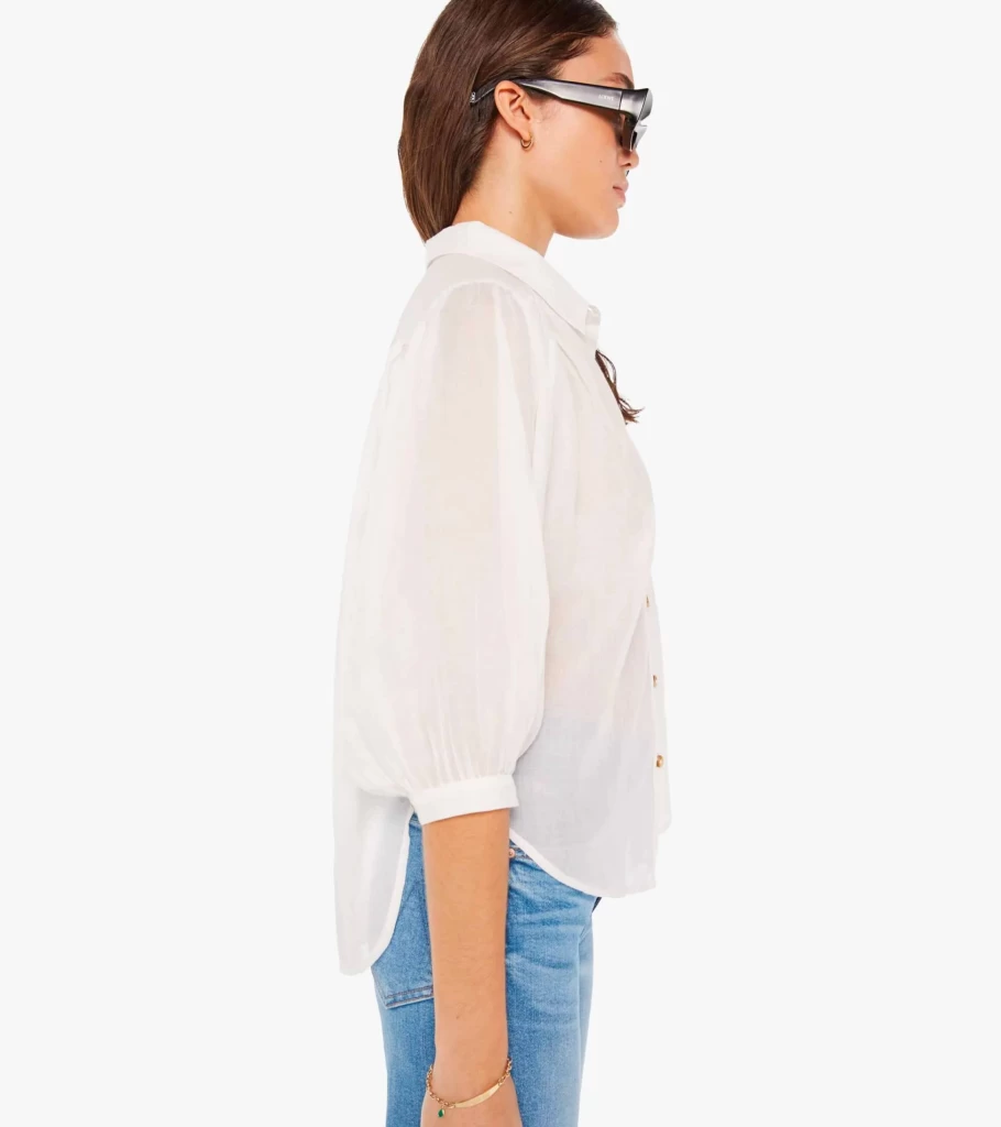 MOTHER DENIM The Breeze Top Women's White Denim Shirt