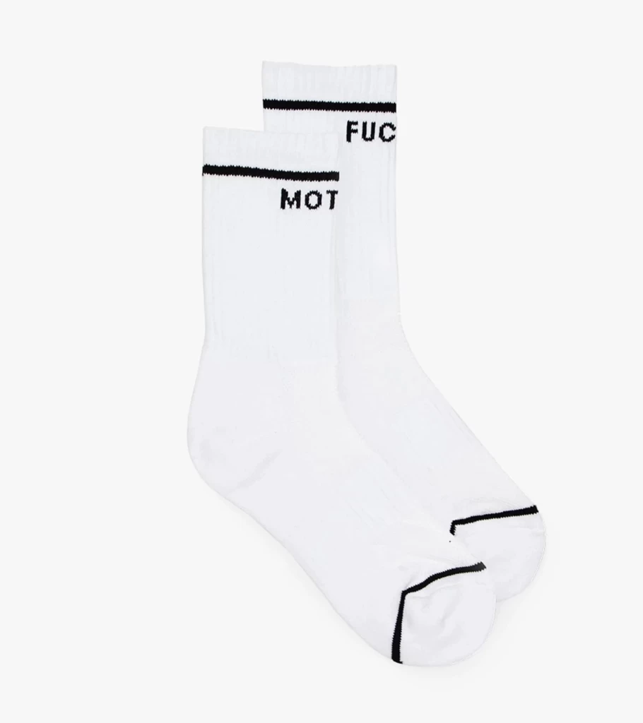 MOTHER DENIM Baby Steps Socks - Black & White Striped Crew Socks for Infants