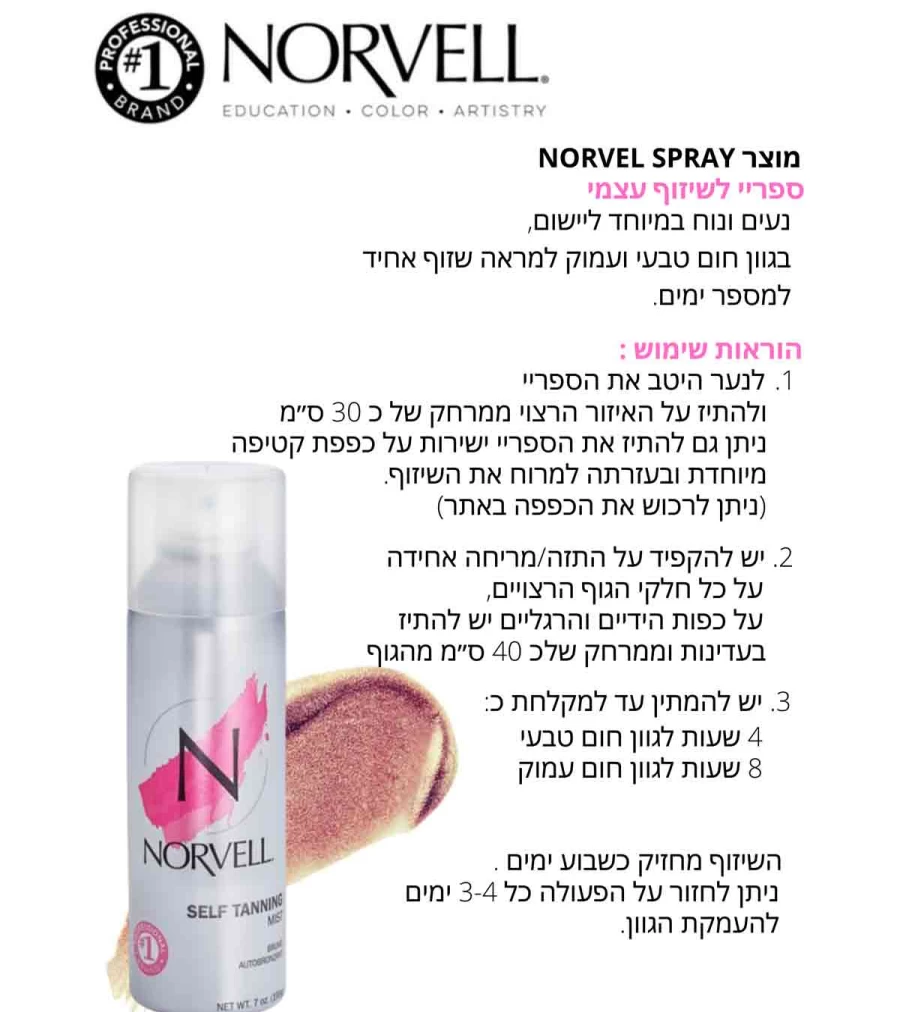NORVELL Face Tan Spray - Sunless Tanning Mist for a Natural Glow