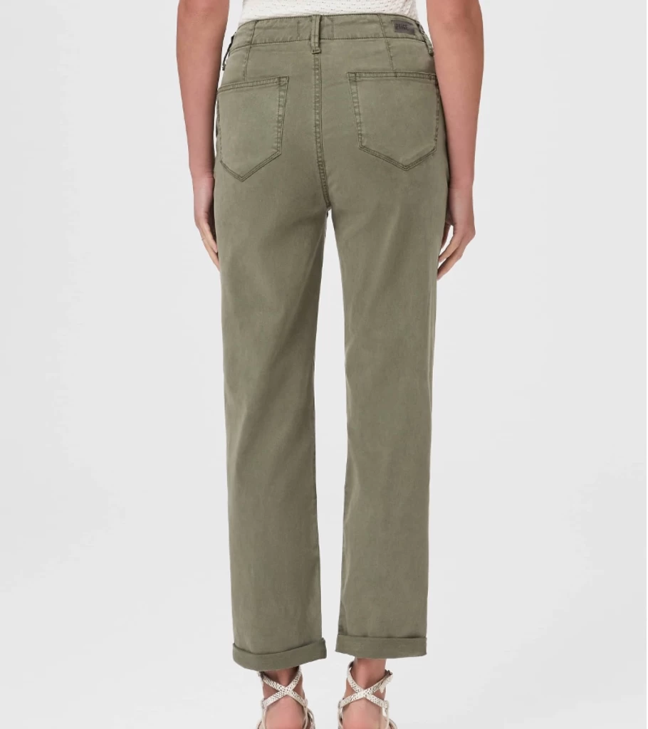 PAIGE Drew Pants for Women - Ivy Green High-Waisted Straight Leg Denim Jeans