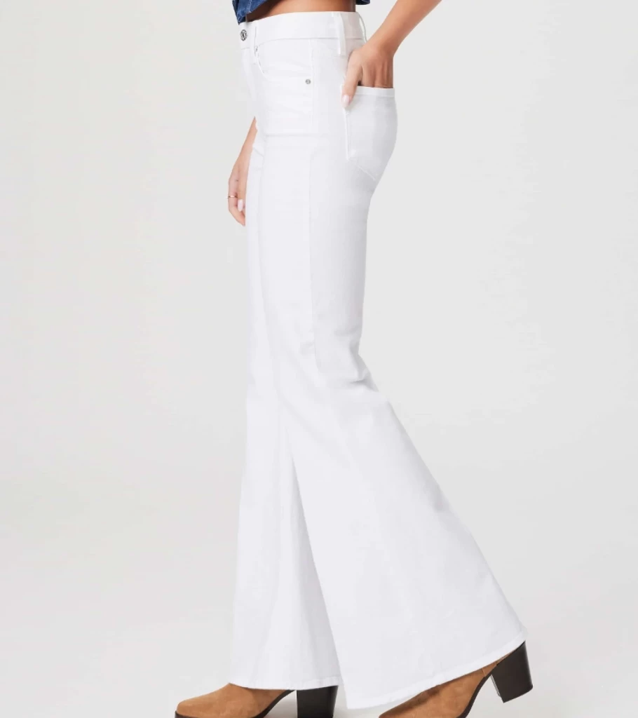 PAIGE Charlie High-Rise Flare Pants in Crisp White - 32" Inseam Women's Bootcut Trousers