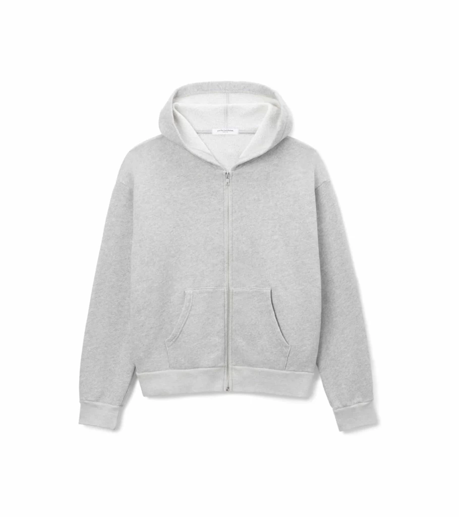 PERFECT WHITE TEE Patti Fleece Zip Up Hoodie - Heather Gray Pullover - Atelier Talia Sol Cozy Winter Jacket