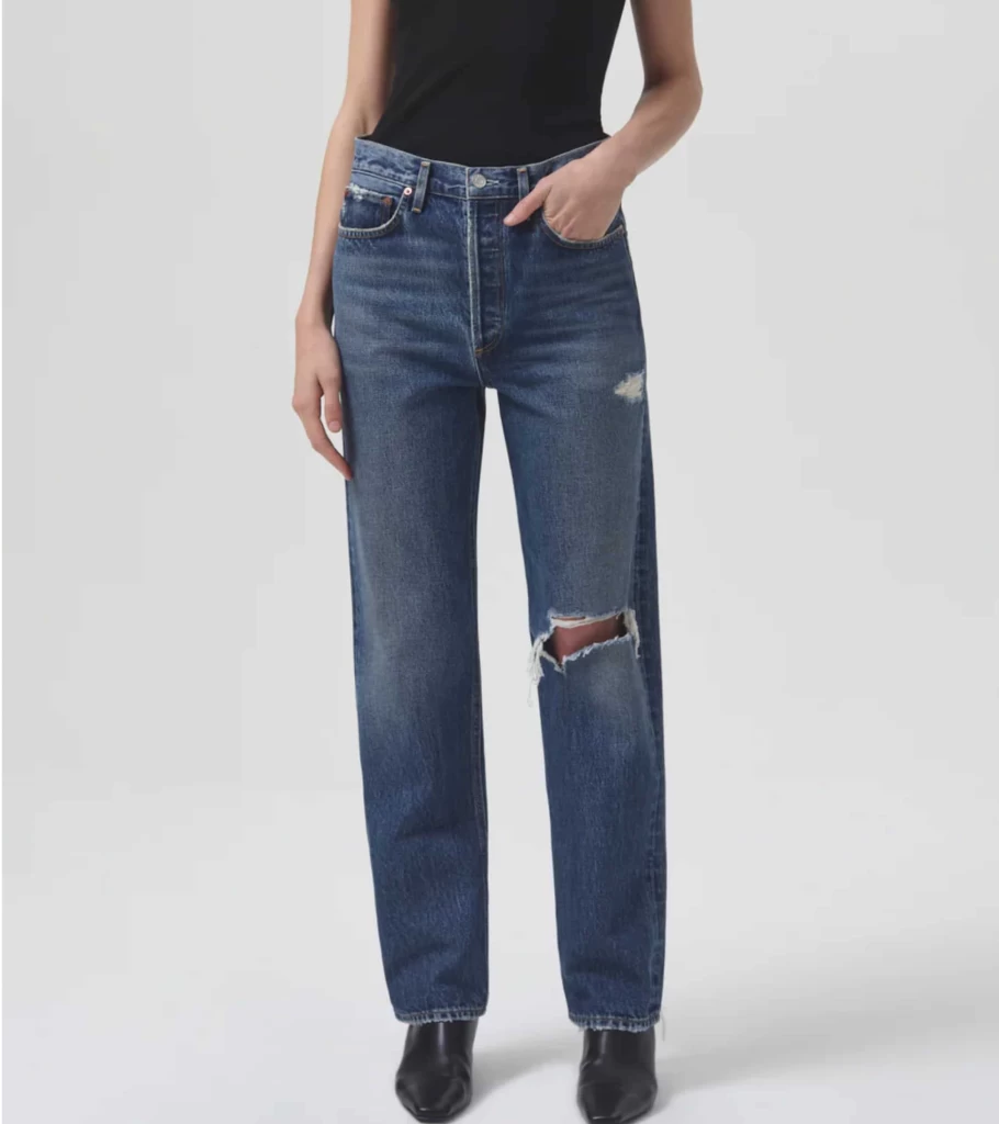 AGOLDE 90'S Pinch Waist High-Rise Straight Leg Jeans in Playground Wash