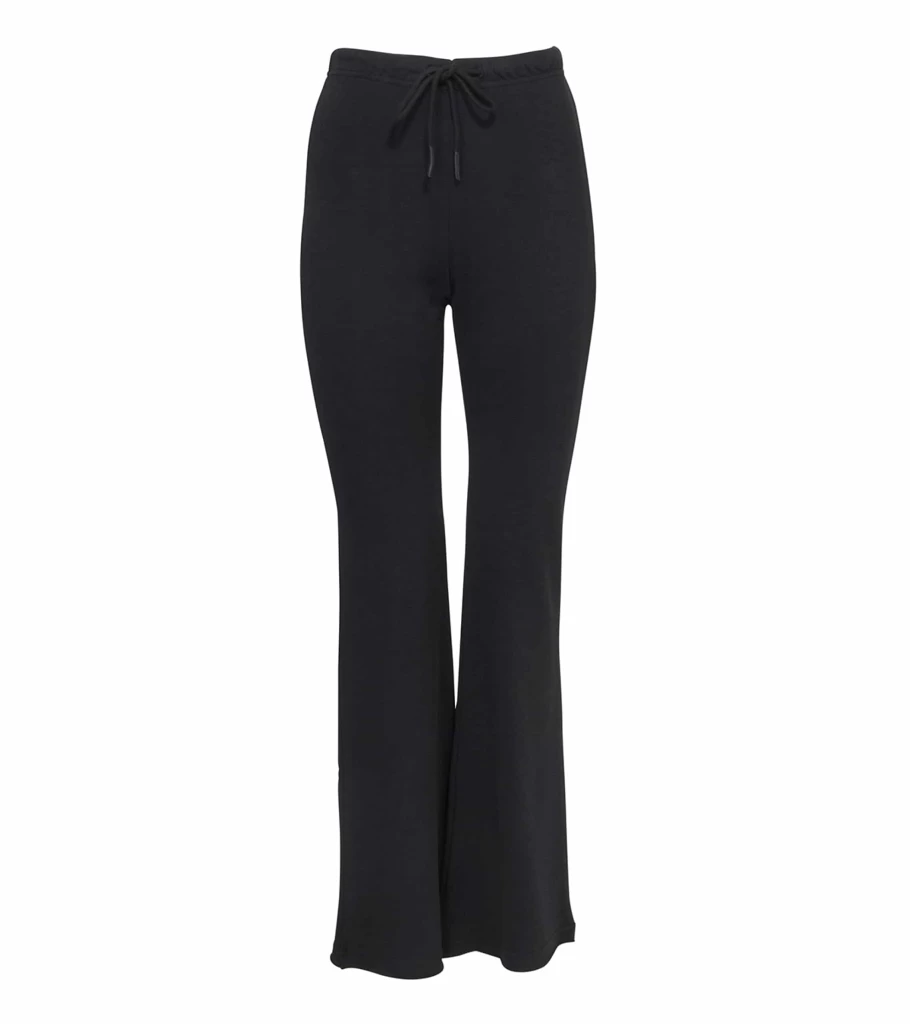 PINK MOTEL Luna Flared Track Pants - High Waisted Yoga Pants for Women, Stretchy Comfy Workout Pants, Black Athletic Lounge Pants