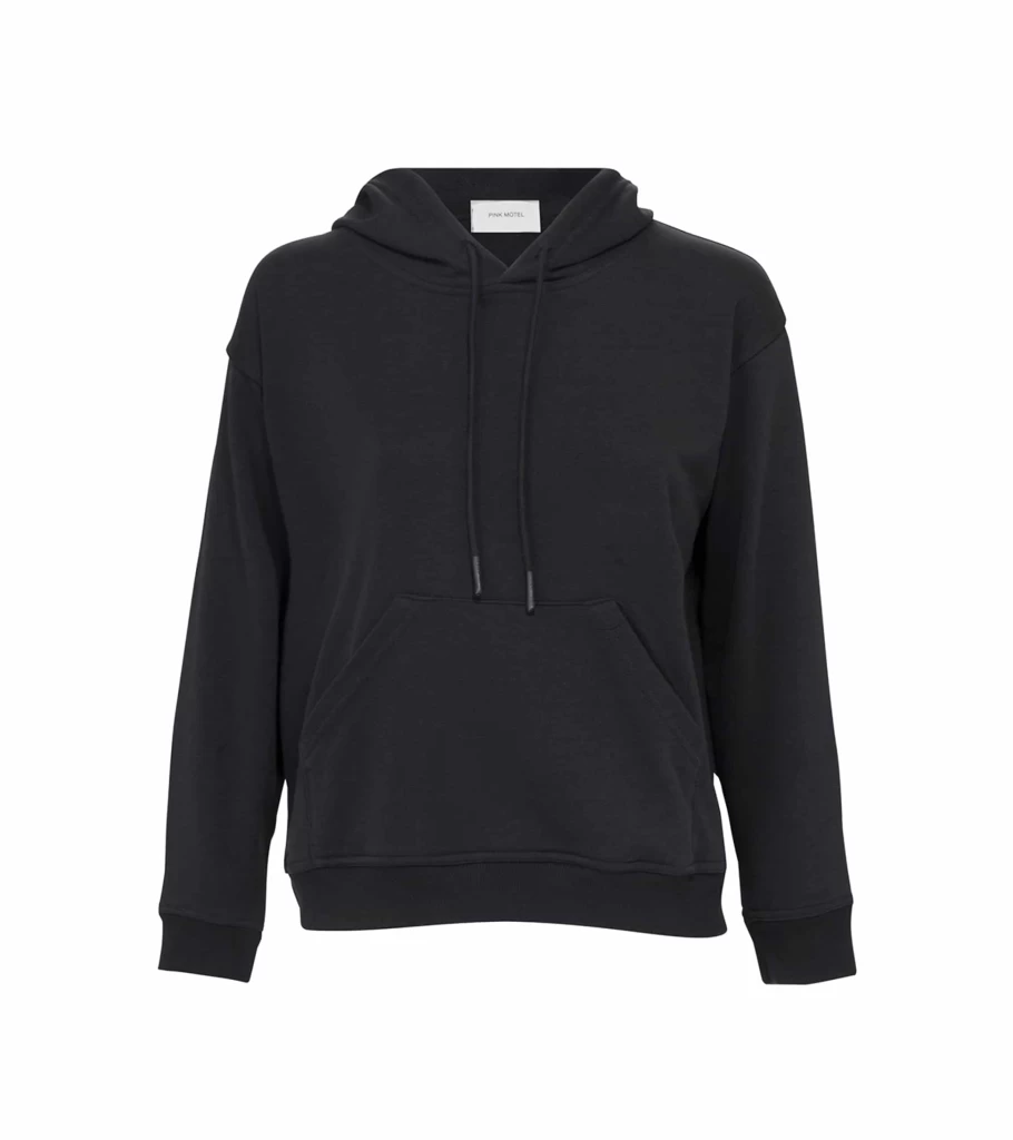 PINK MOTEL Luna Cotton Hoodie - Black Pullover Women's Fashion Sweatshirt - Atelier Talia Sol Casual Streetwear