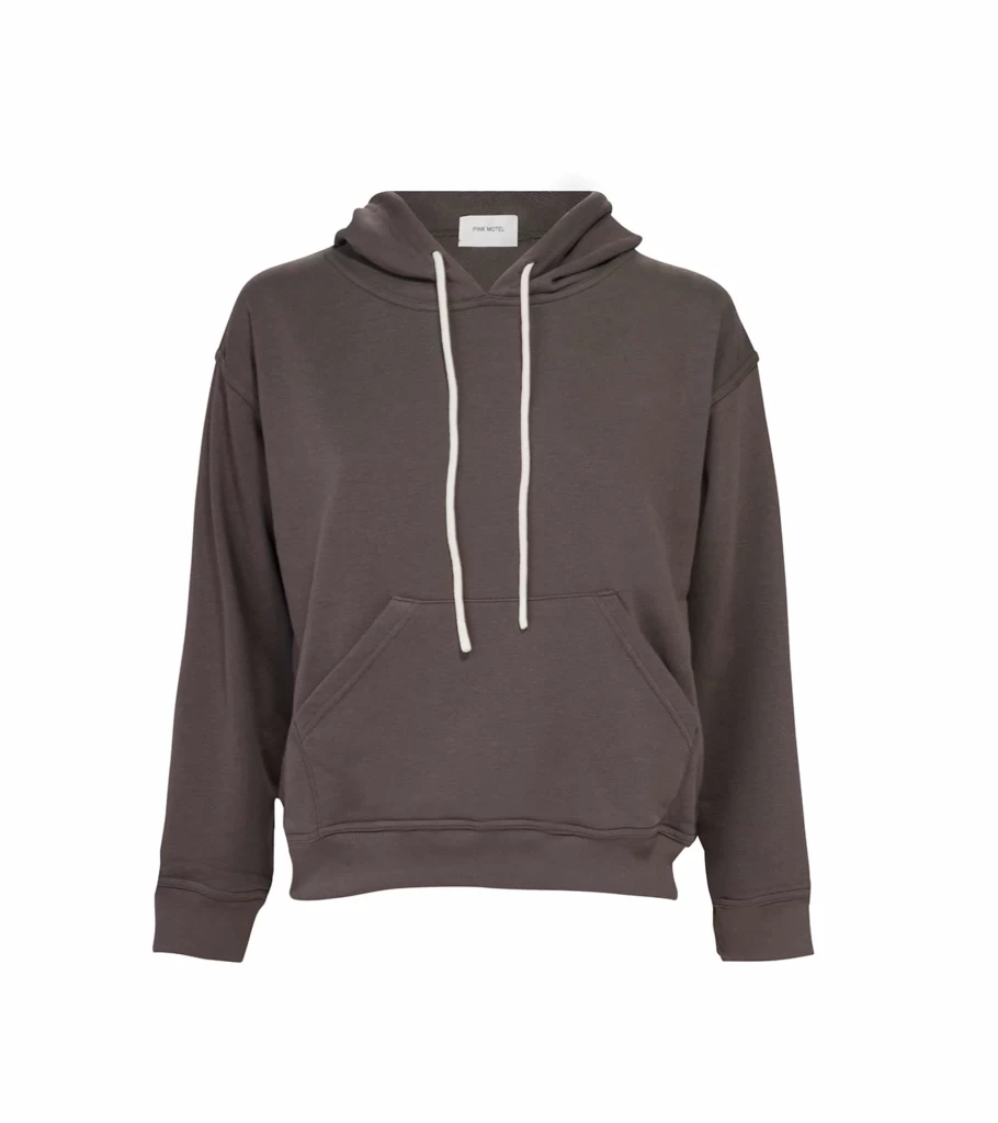 PINK MOTEL Luna Cotton Hoodie - Khaki Oversized Sweatshirt - Atelier Talia Sol Cozy Pullover