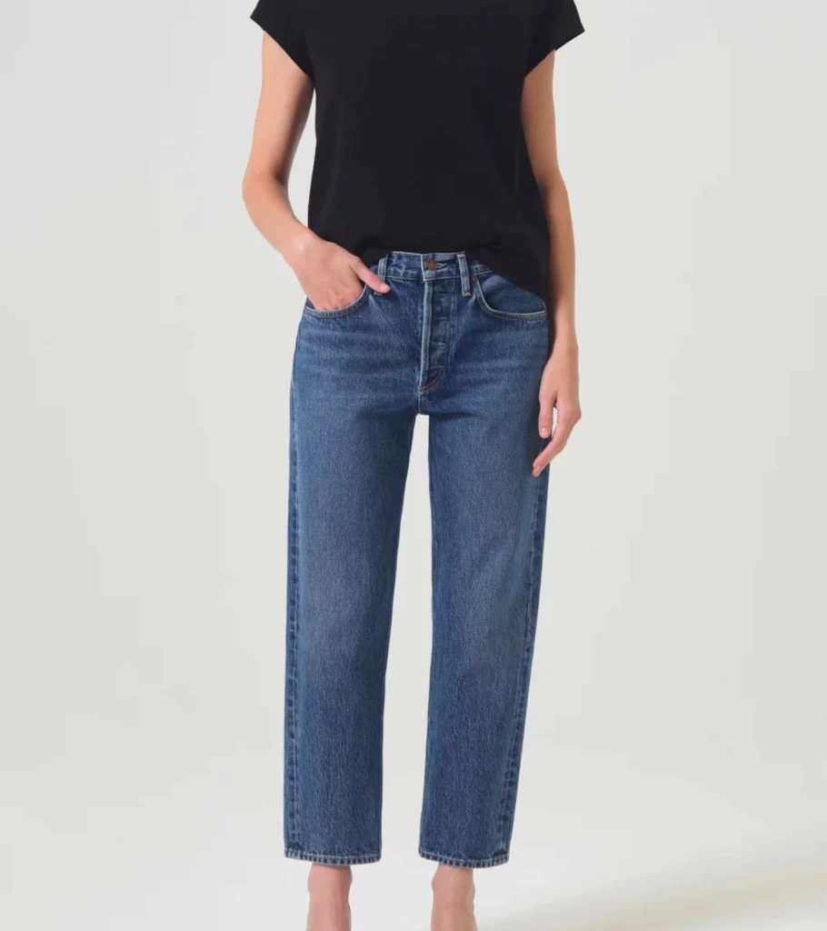 AGOLDE Parker Jean in Placebo Wash High-Rise Straight Leg Denim