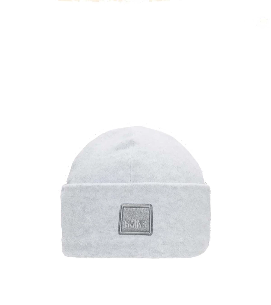 RAINS Fleece Beanie Hat for Men & Women - Soft Grey Winter Knit Cap - Unisex Cold Weather Accessory