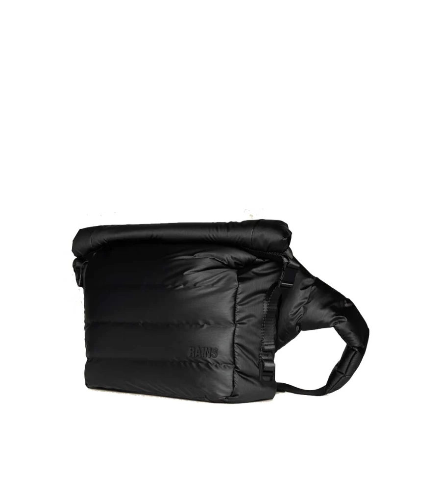 RAINS Bator Puffer Bum Bag - Waterproof Crossbody Fanny Pack - Black Hip Bag for Men & Women